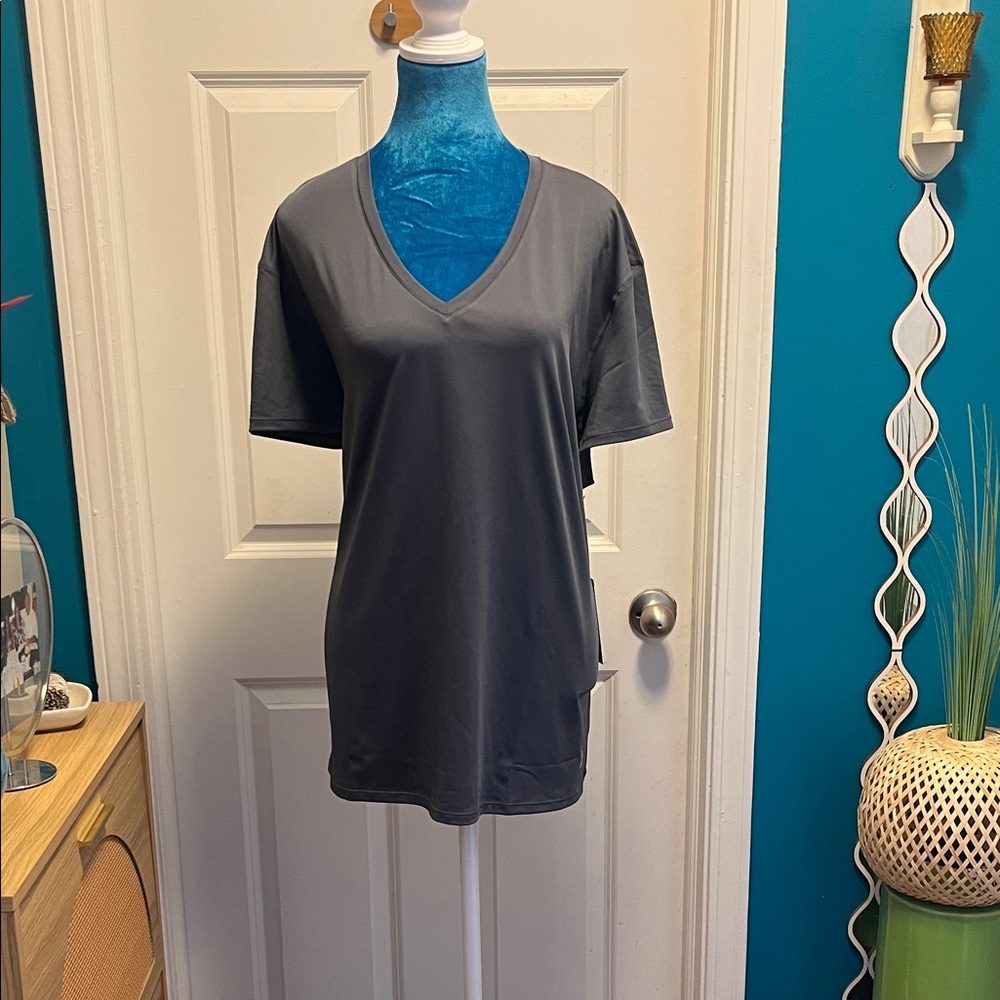 Charcoal V-Neck Short Sleeve Women's Tee